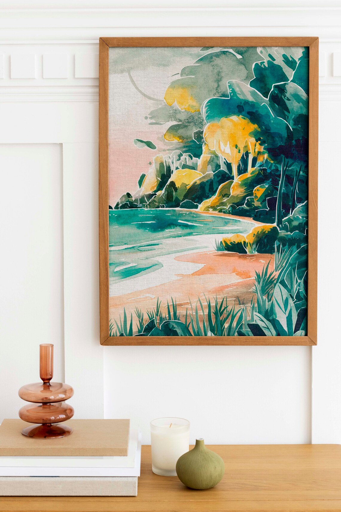 Abstract Beach Landscape, Watercolor Poster - Image 2