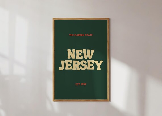 New Jersey Typography Art Print, Garden State