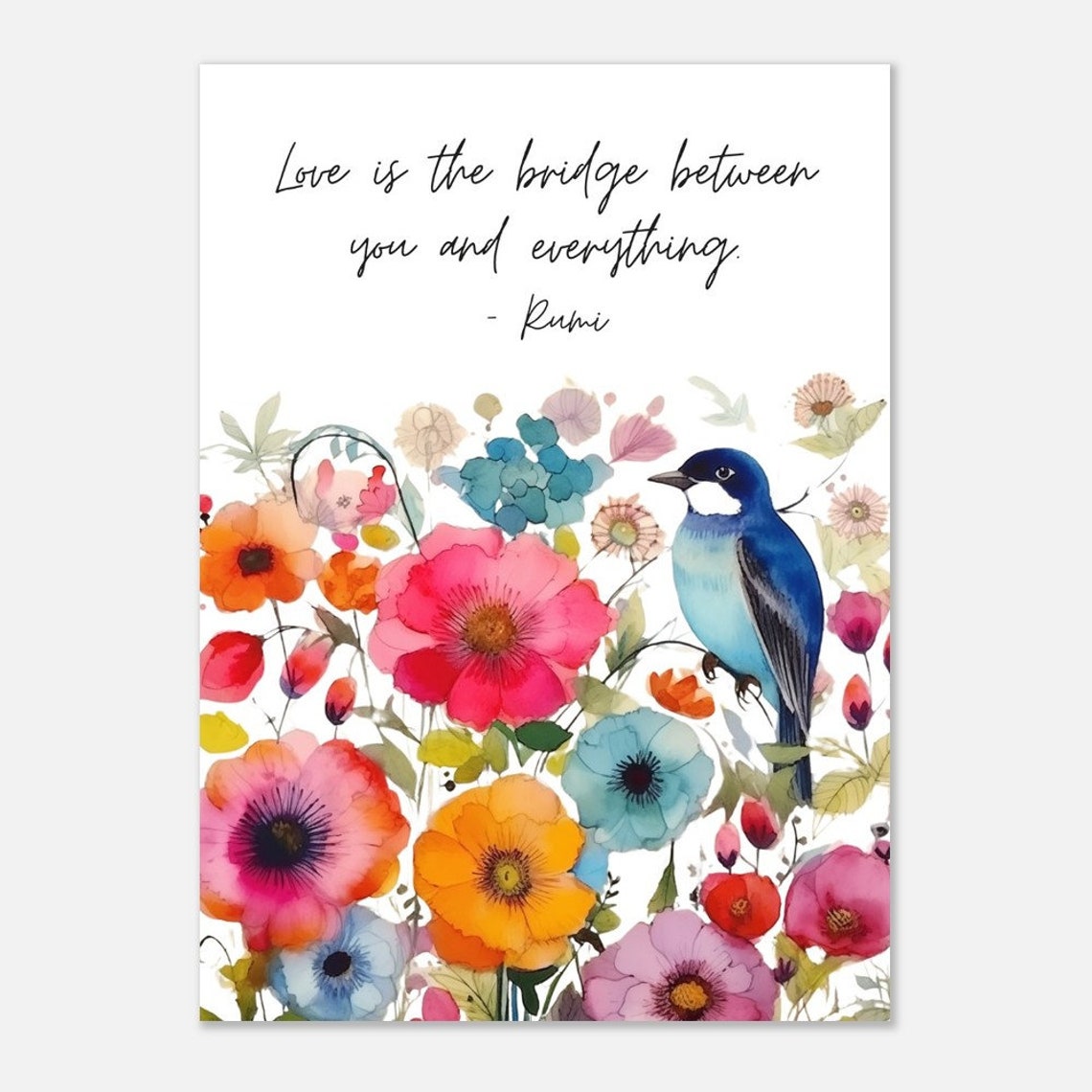 Rumi Love Is The Bridge Between You And Everything Floral Poster - Image 3
