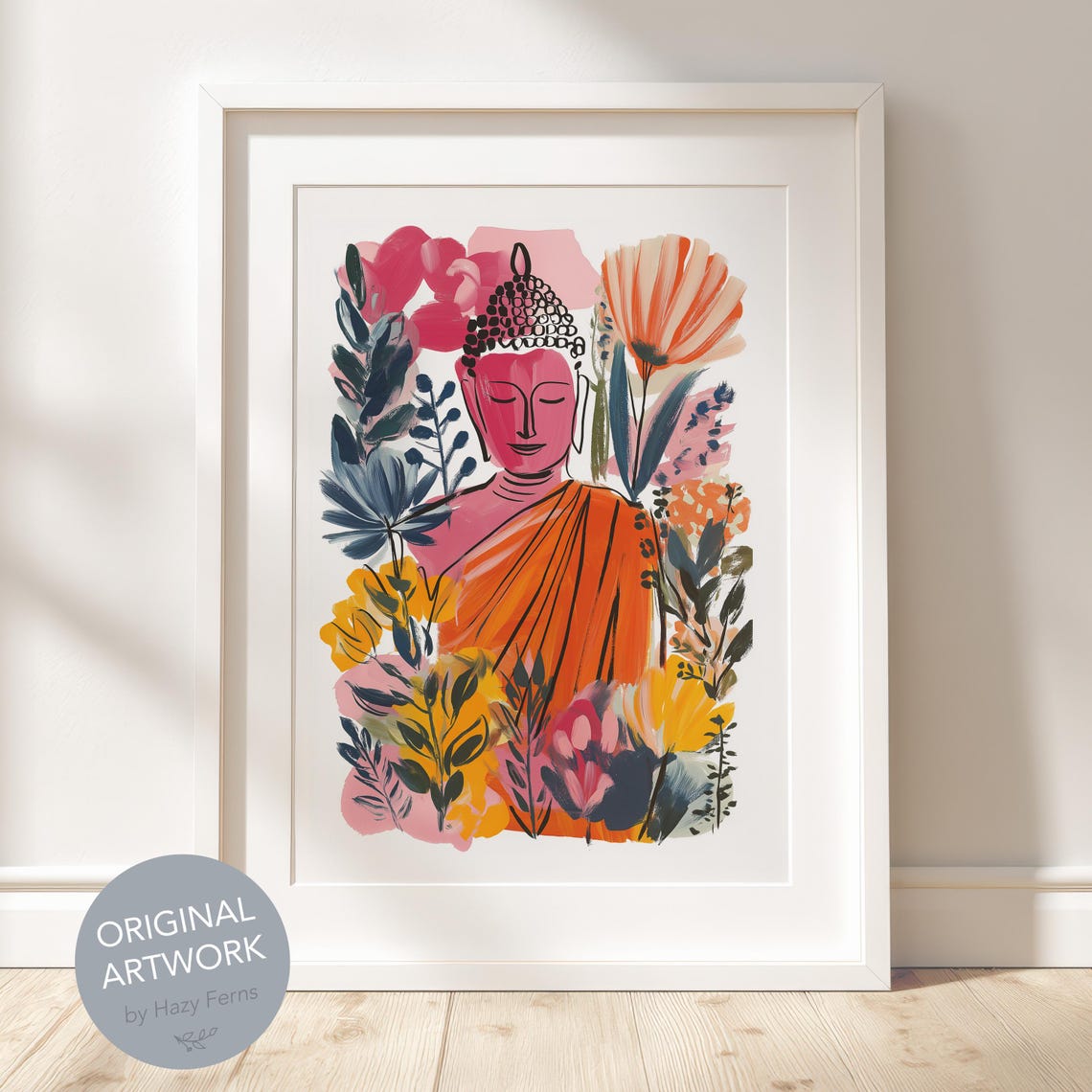Buddha Gouache Art Print Meditation Spiritual Wall Decor