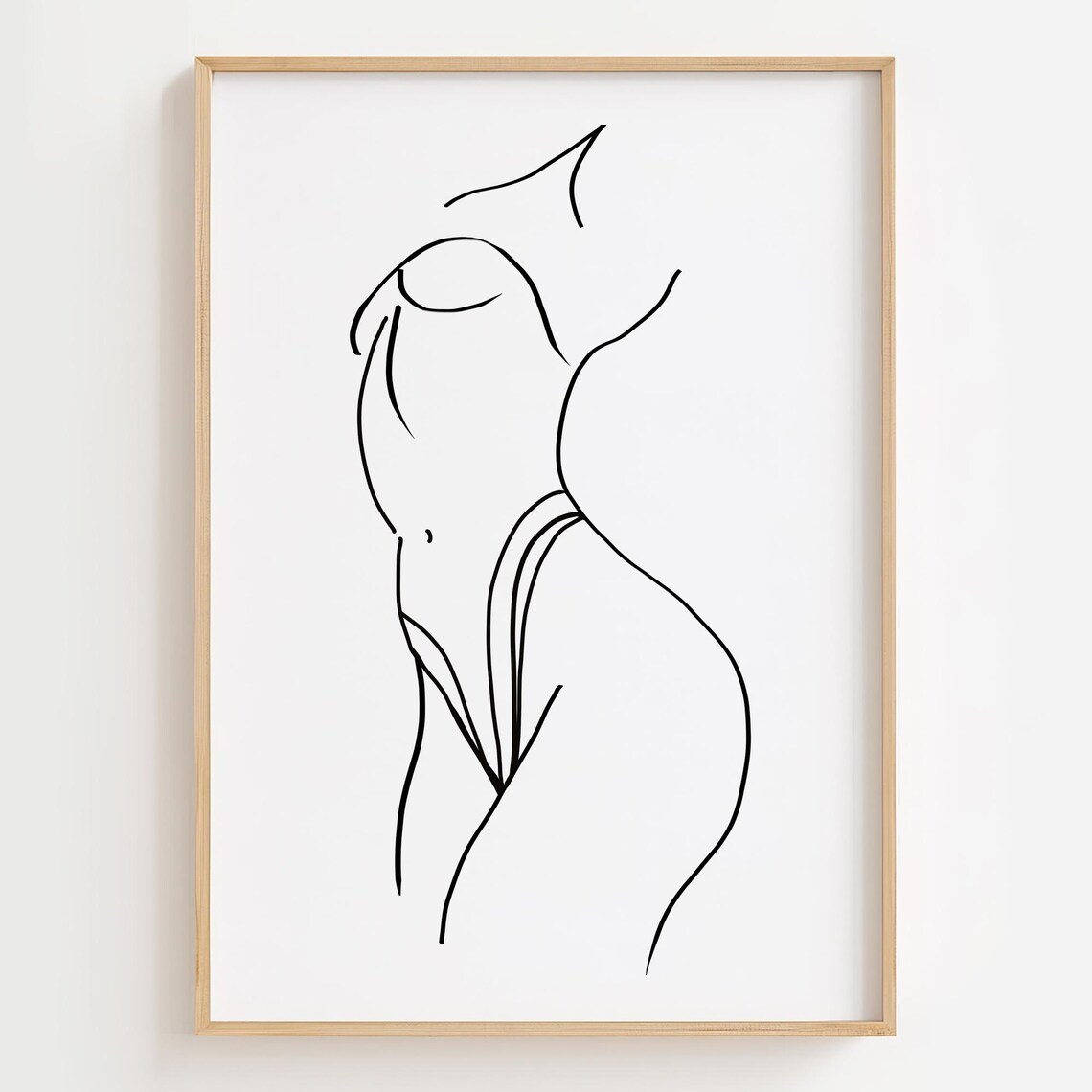Abstract Female Figure One Line Drawing Minimalist Art Poster