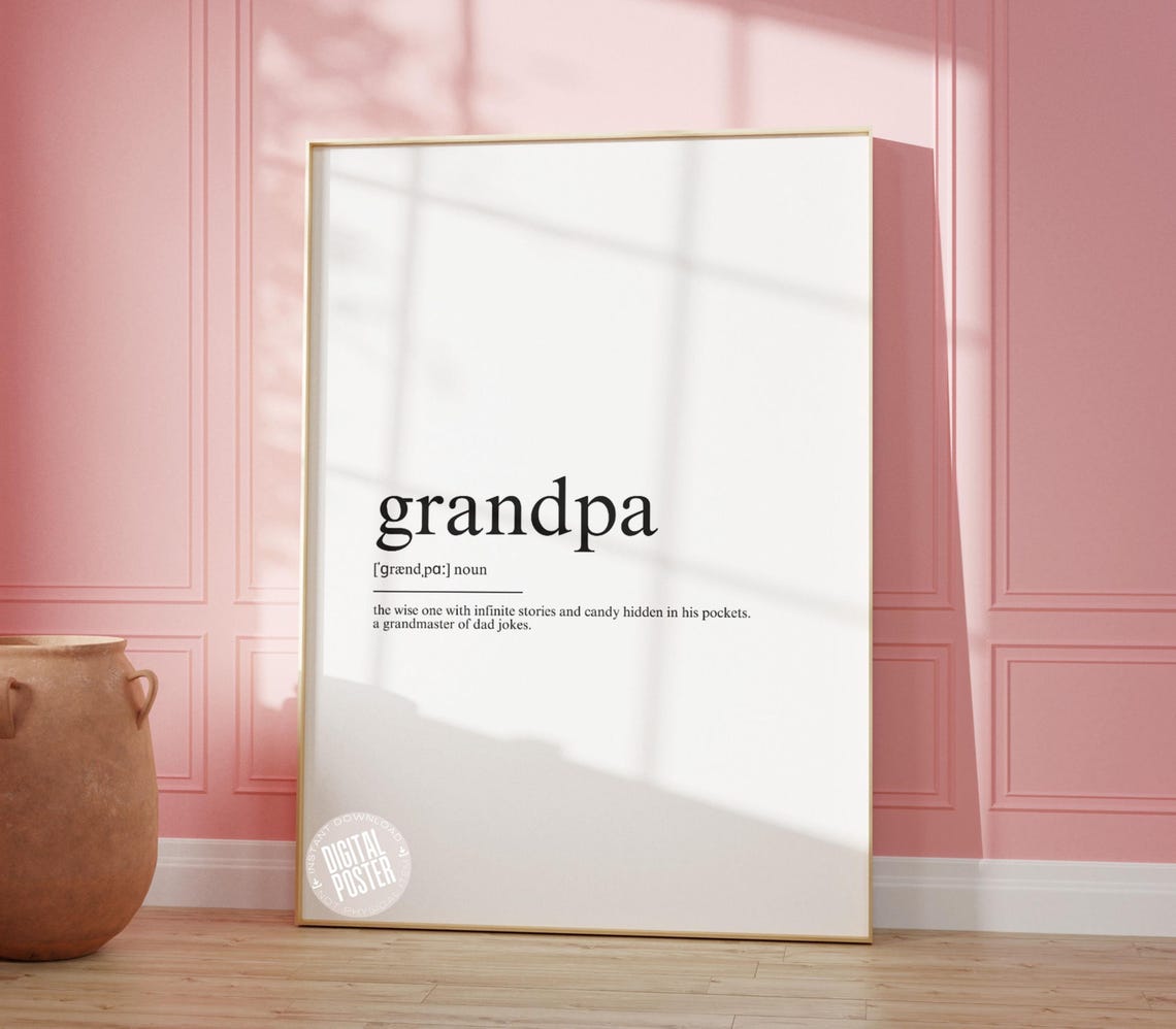 Grandpa Dictionary Definition Funny Family Gift Quote Poster
