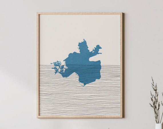 Minimalist Millwood Lake Arkansas Map Line Art Lakehouse Poster