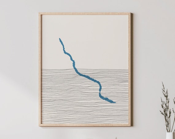 Lake Chelan Art Boho Print Washington Decor Lakehouse Wall
