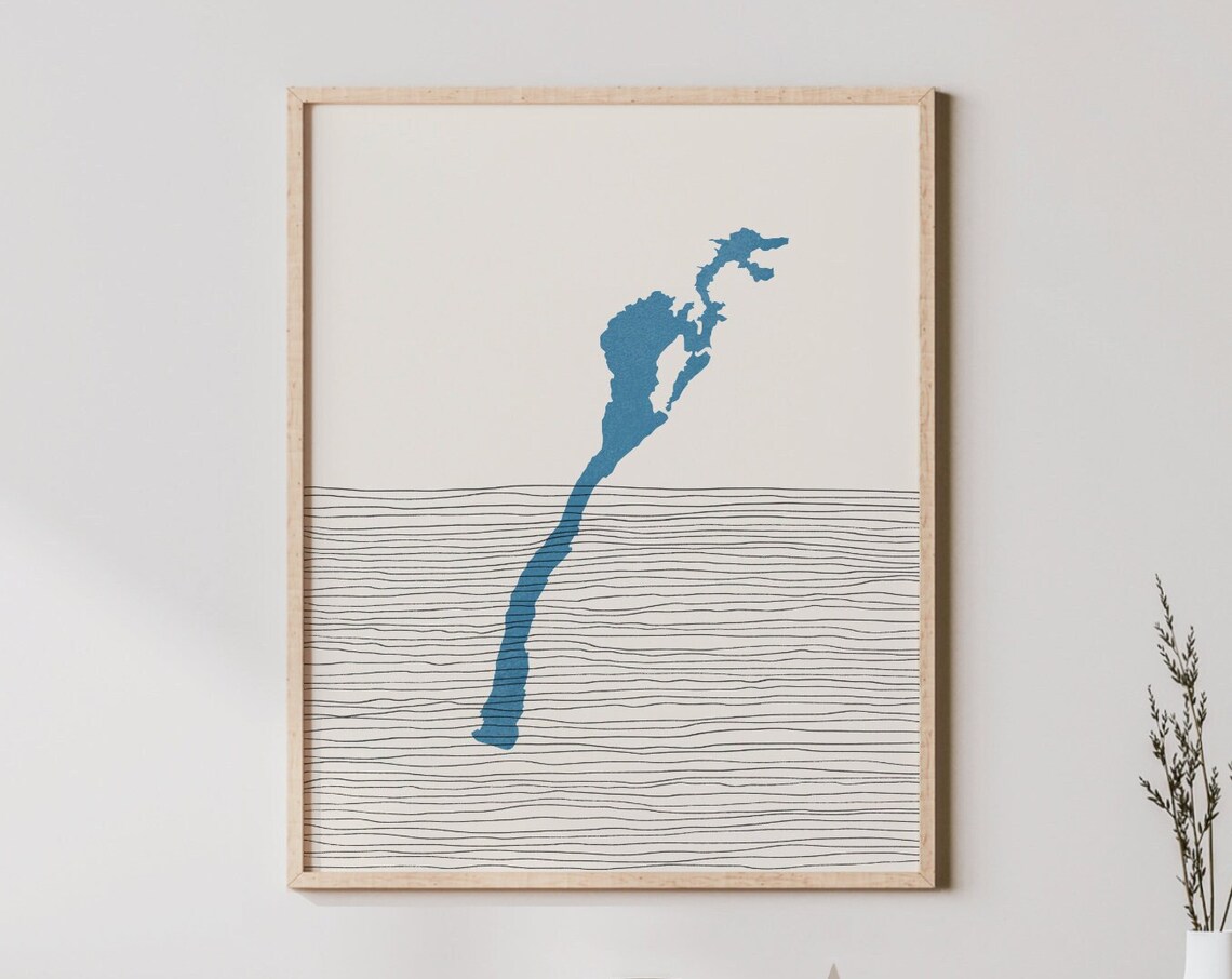 Banks Lake Washington Minimalist Boho Map Lakehouse Decor Poster