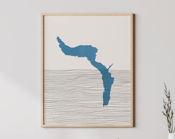 Lake Cushman Art Boho Print Washington Decor Lakehouse Wall