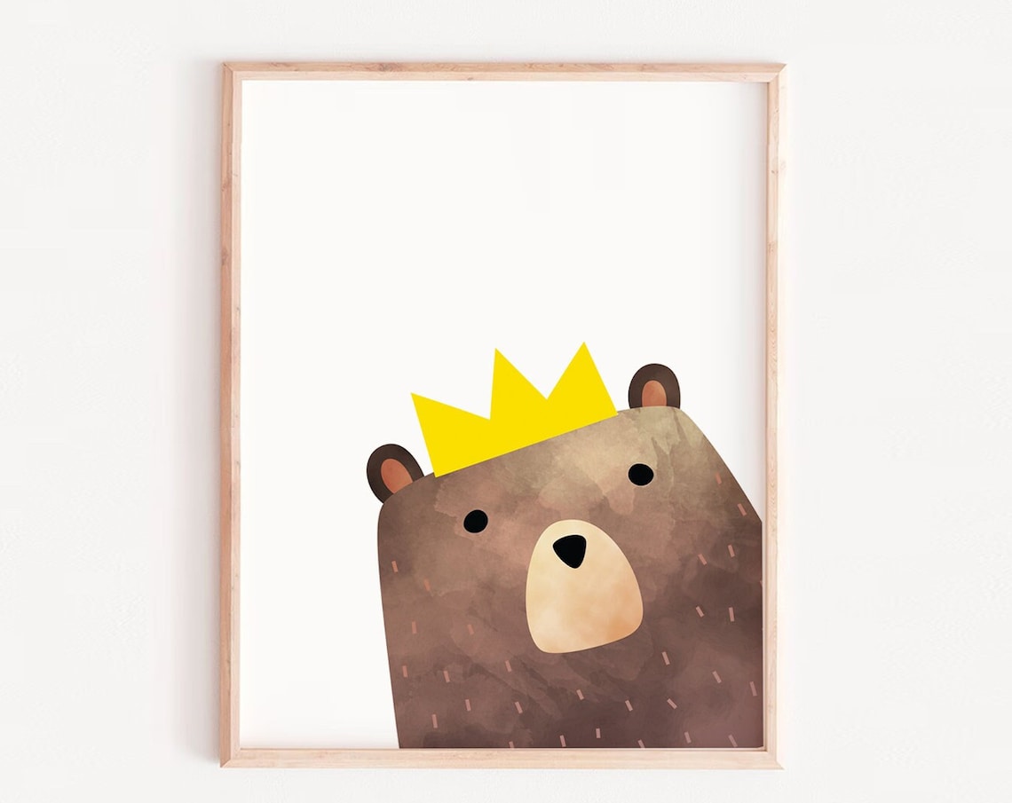 Bear Kids Cute Nursery Wall Decor Poster Print
