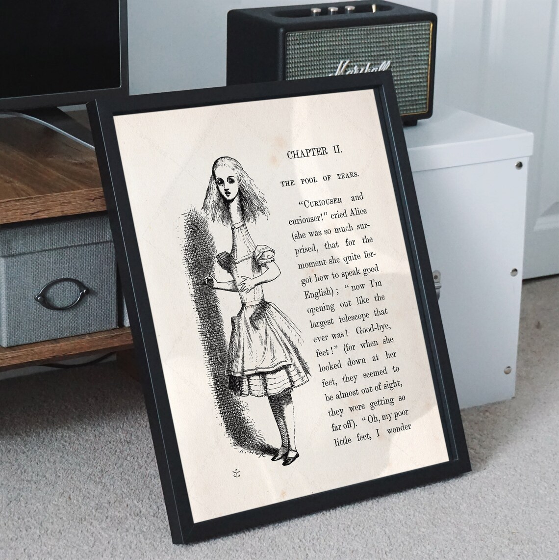 Alice In Wonderland Pool Of Tears Chapter 2 Tenniel Illustration Art Print - Image 2