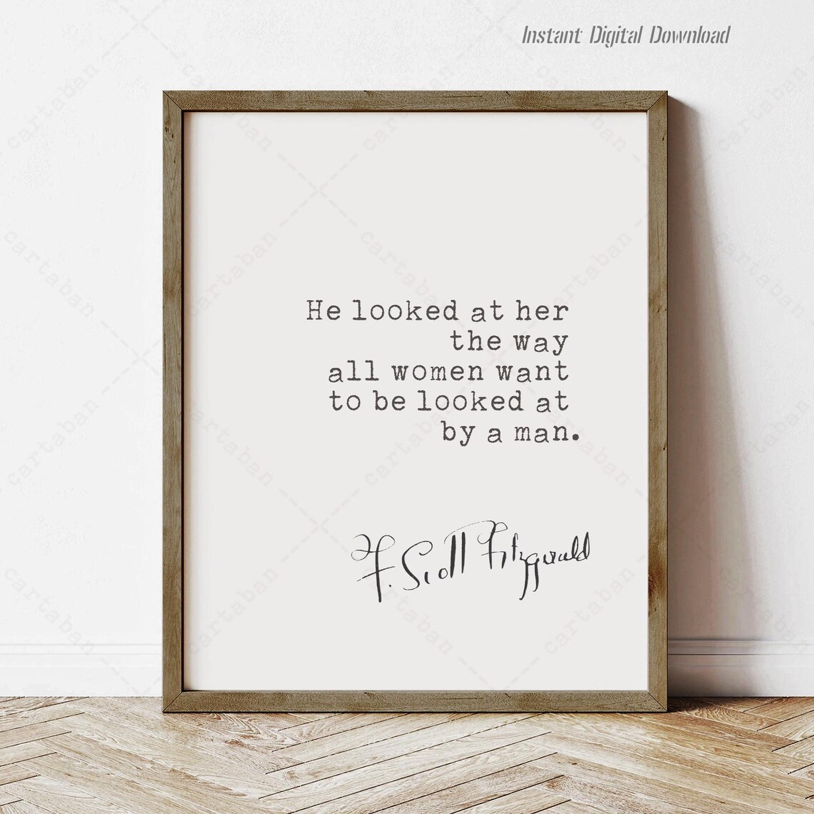 F. Scott Fitzgerald The Great Gatsby Quote Art Print