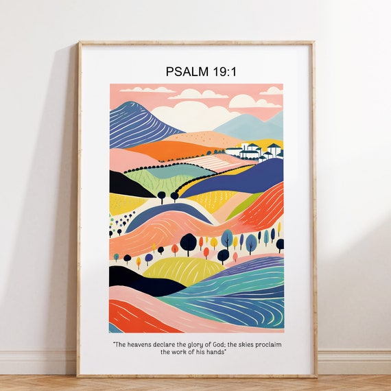 Christian Wall Art Print Religious Poster Faith Poster Bible Psalm Verse Print Scripture Art Baptism Gift Gift For Christian