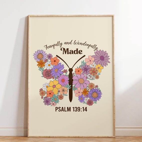 Retro Christian Psalms Scripture Art Print
