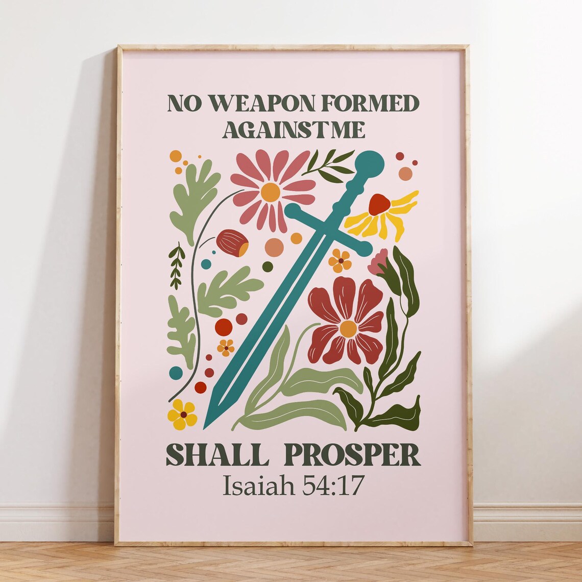 Isaiah Scripture Retro Christian Wall Art Print