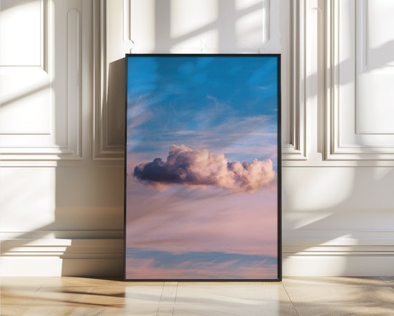 Clouds Wall Art Prints Pink Cloud Poster Print Neutral Cloud Poster Modern Bedroom Living Room Decor Minimalist Print