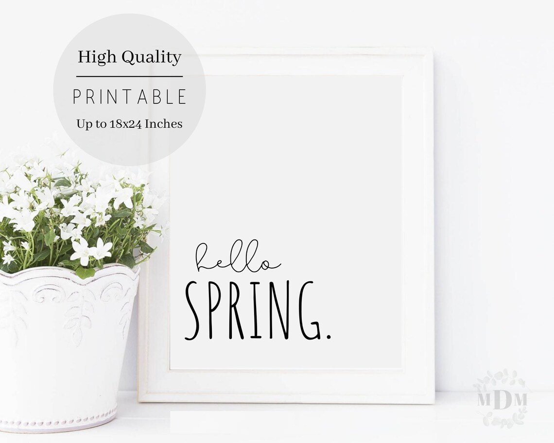 Hello Spring Farmhouse Art Print, Spring Decor - Image 4