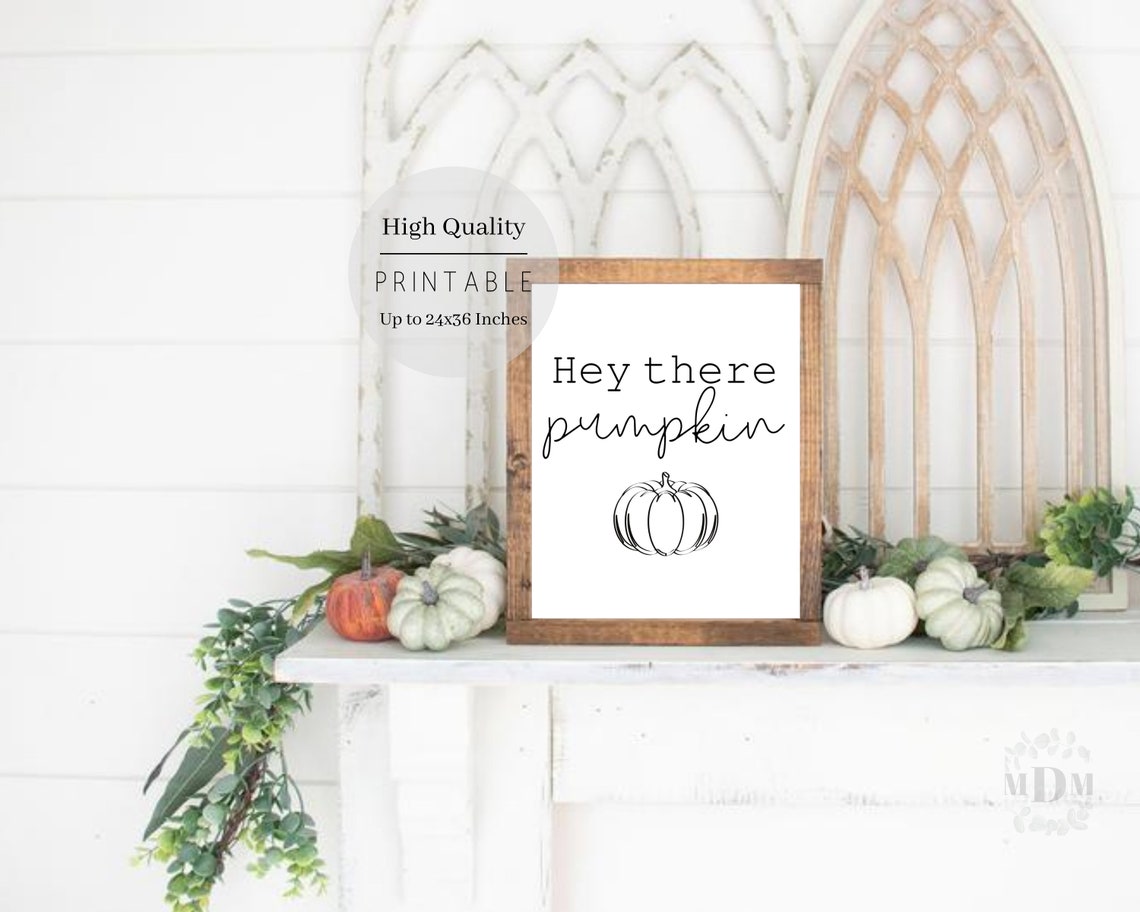 Mornin Pumpkin Modern Minimalist Black Script Fall Quote Poster - Image 4