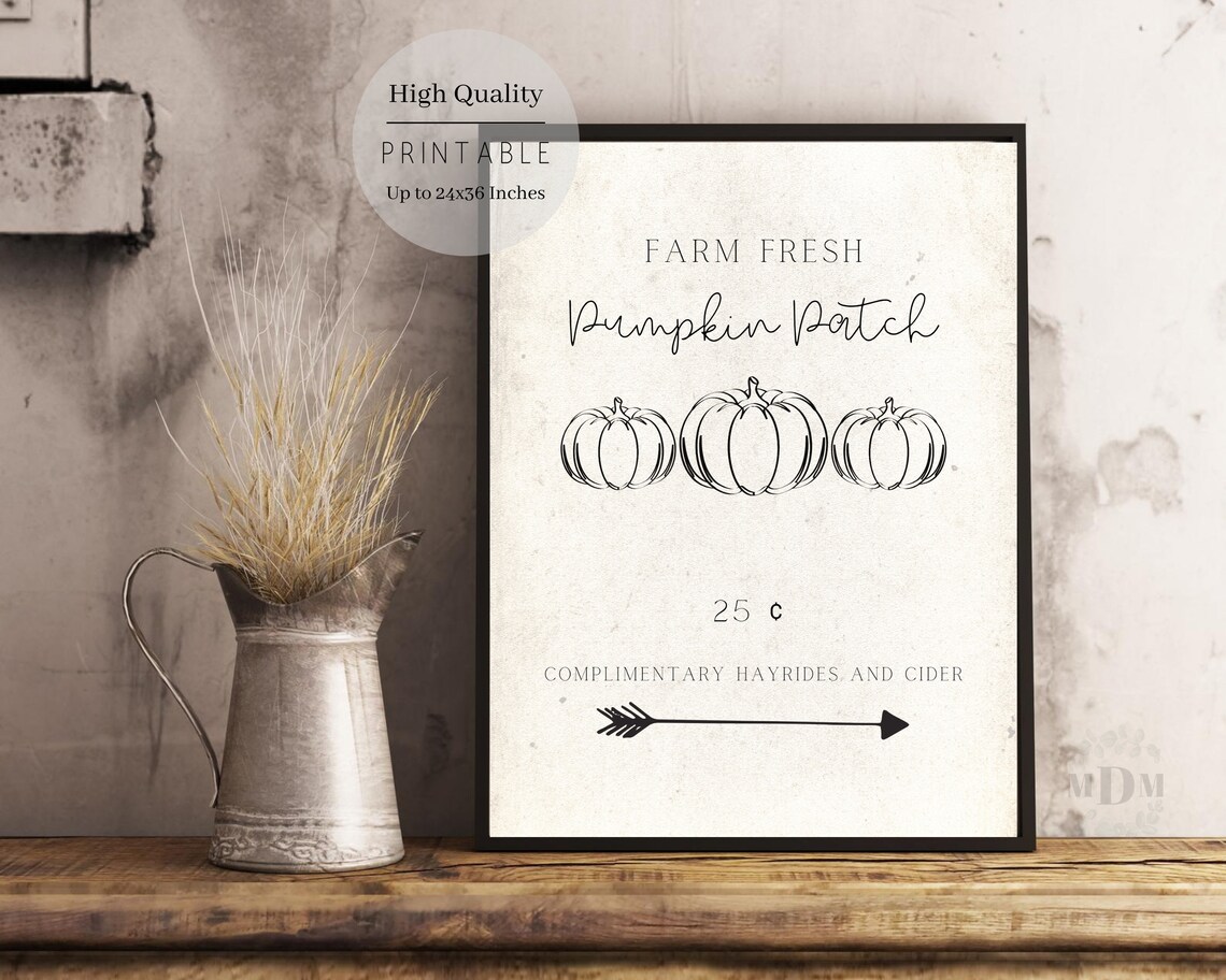 Fall Farm Fresh Pumpkins Farmhouse Art Print