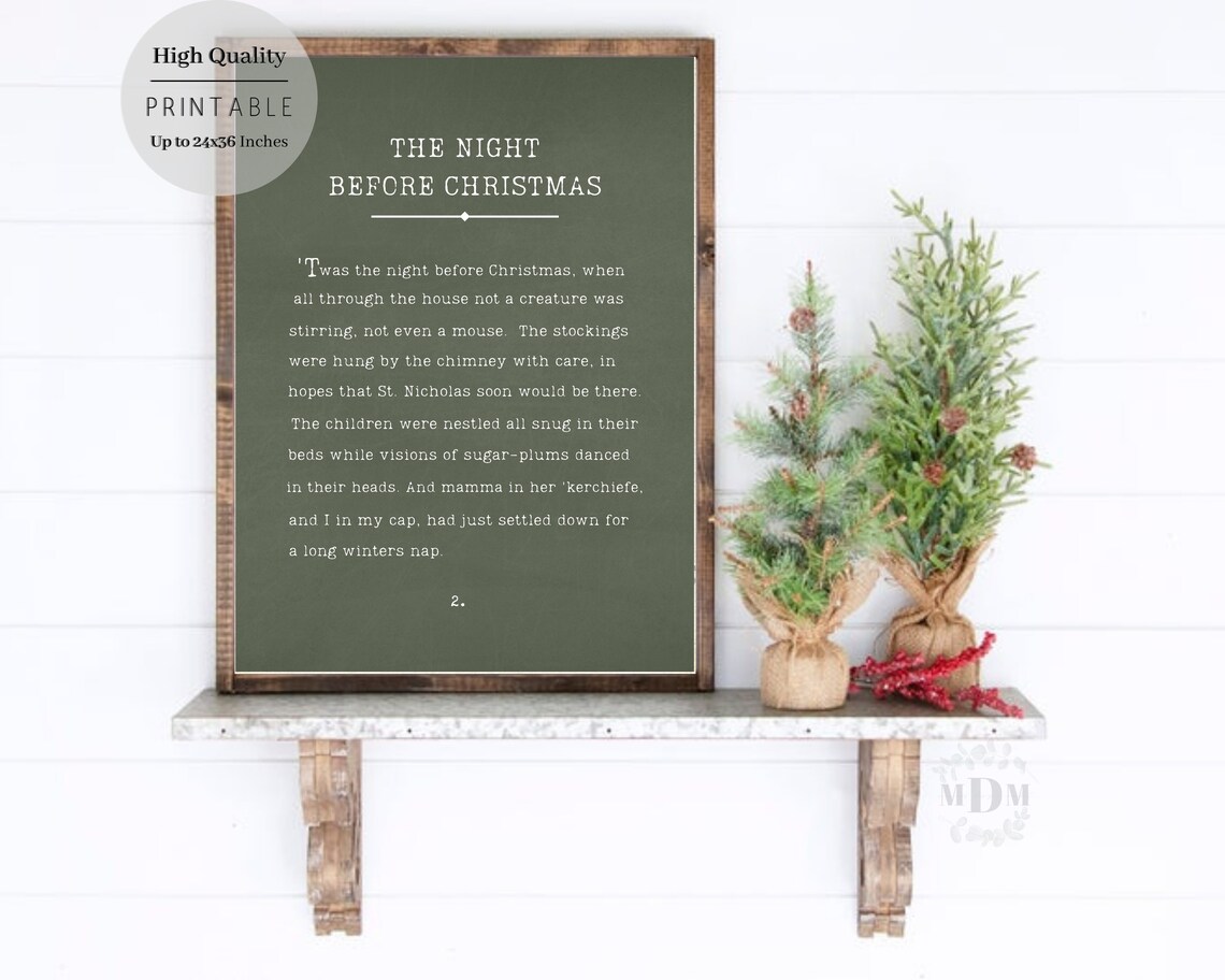 Twas The Night Before Christmas Farmhouse Poster - Image 3
