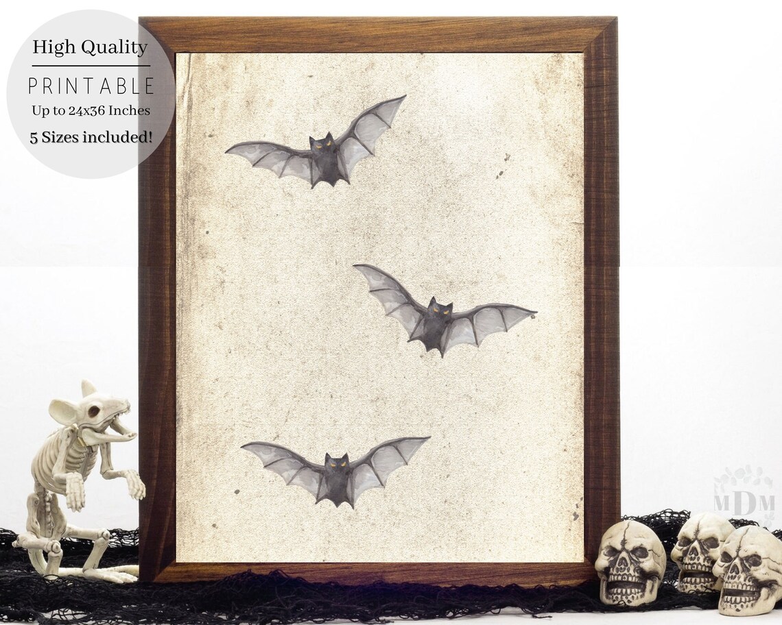 Halloween Bat Prints Poster, Halloween Decor - Image 4