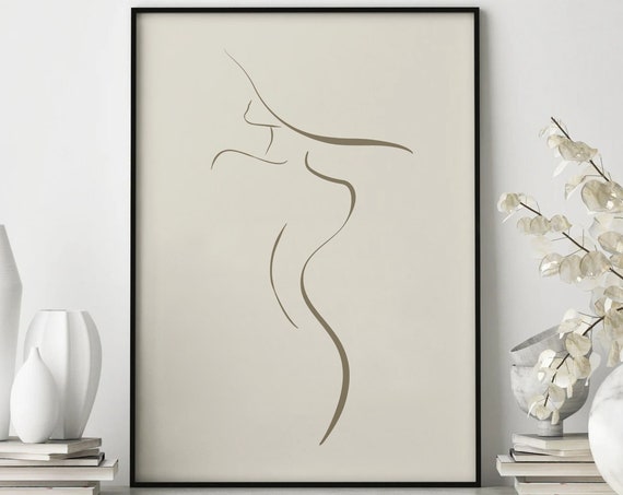 Woman Line Drawing Art Print Poster Minimalist One Line Wall Home Decor Female Print Poster Modern Body Line Art Wall Decor