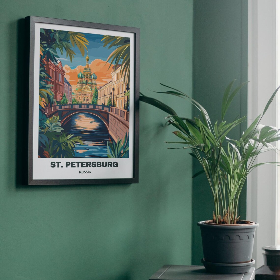 St. Petersburg Church of Spilled Blood Canal Bridge Sunset Poster - Image 4