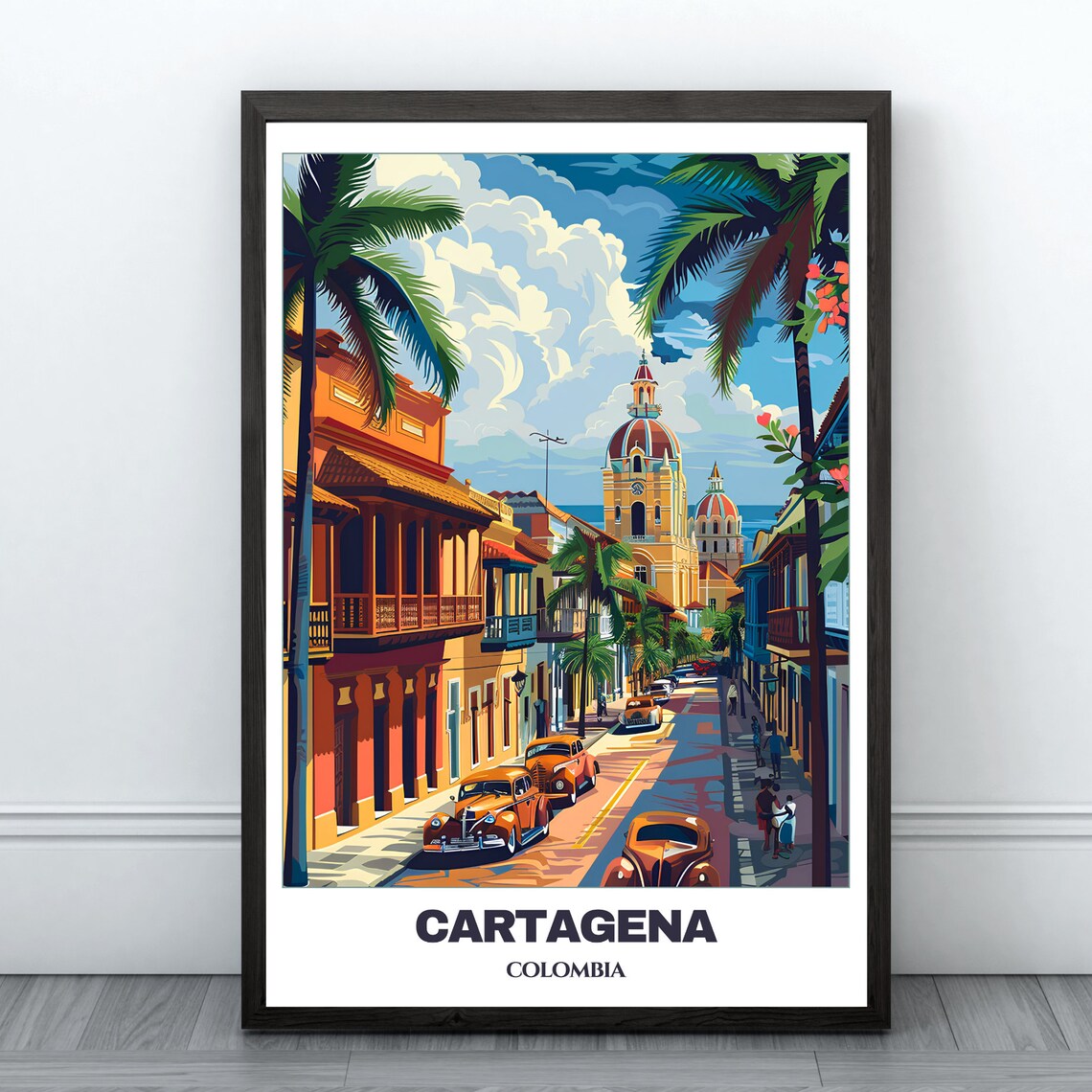 Cartagena Travel Poster, Colombia Travel Poster Art