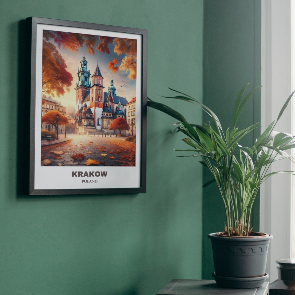 Krakow Travel Poster Poland Travel Poster Krakow Painting Cityscape Painting Wall Art Decor Poland Trip Travel Lovers Gift - Image 5