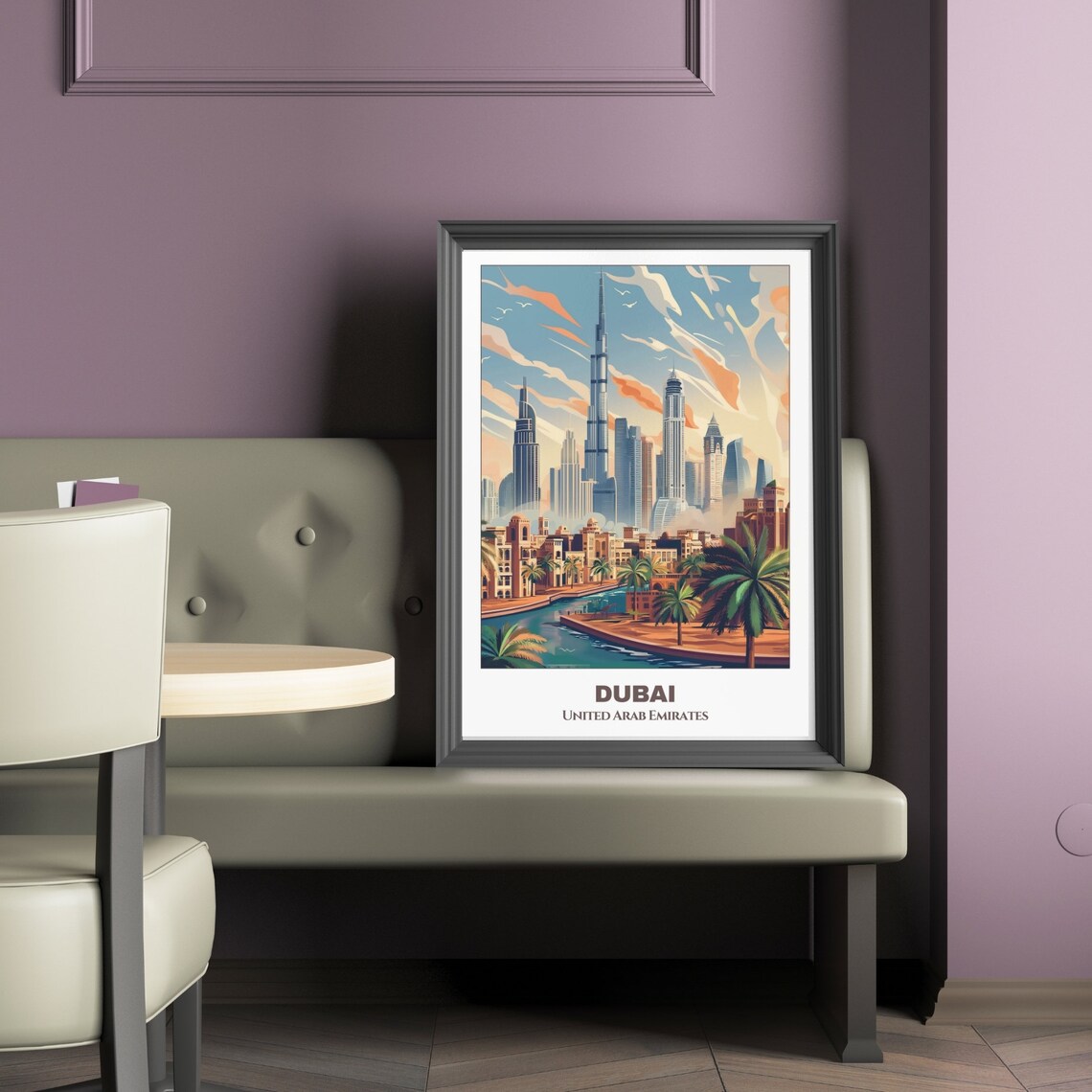 Dubai Cityscape Painting Travel Poster - Image 2
