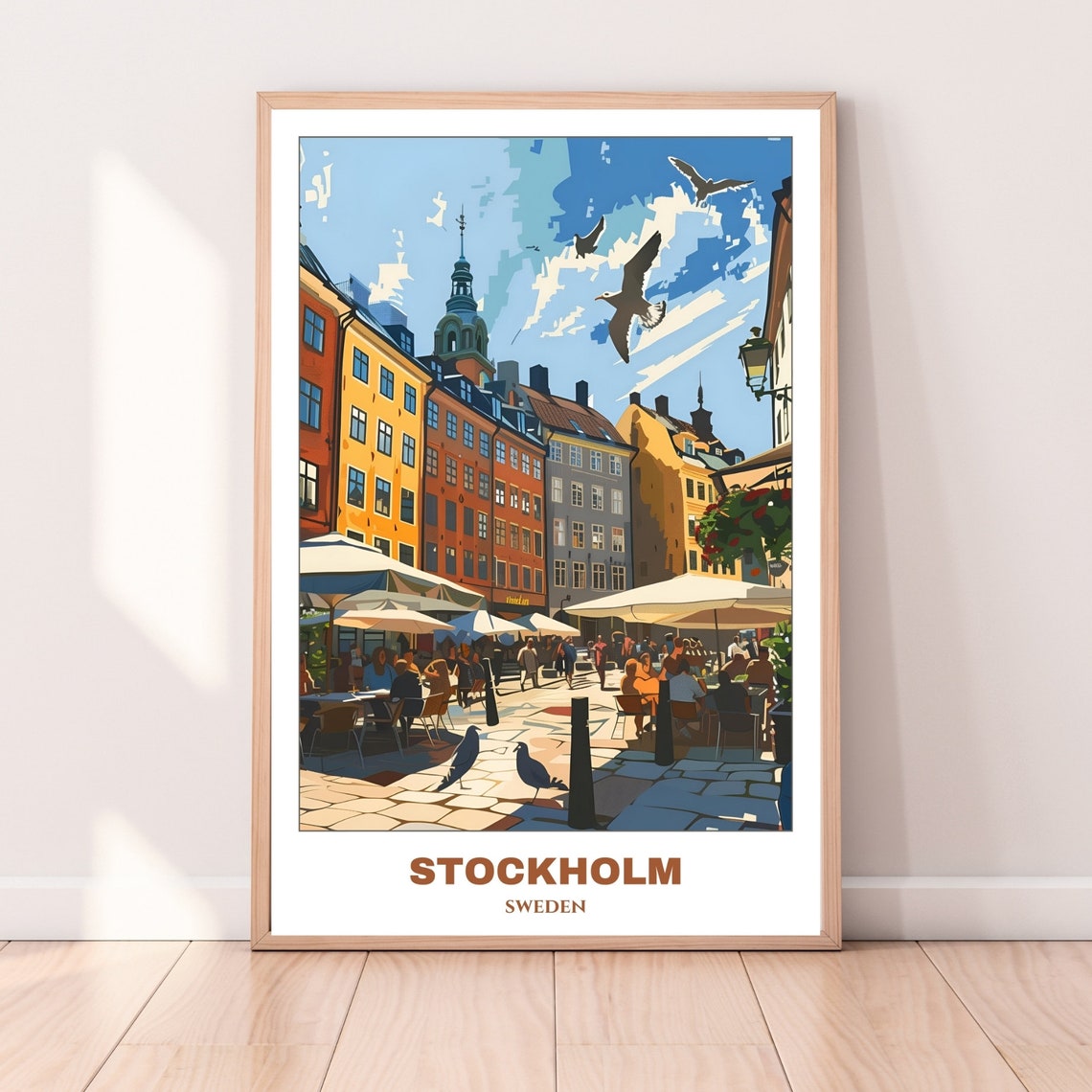 Stockholm Travel Poster Sweden Travel Poster Citycape Painting Print Wall Art Stockholm Home Decor Stockholm Trip Print - Image 4