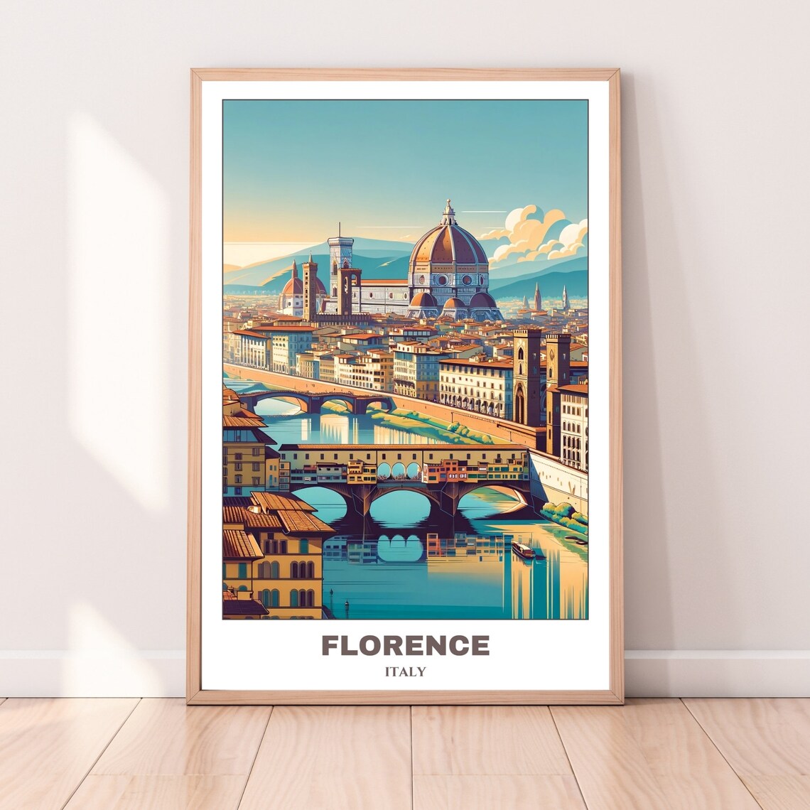 Florence Italy Travel Poster, Cityscape Painting Print - Image 4
