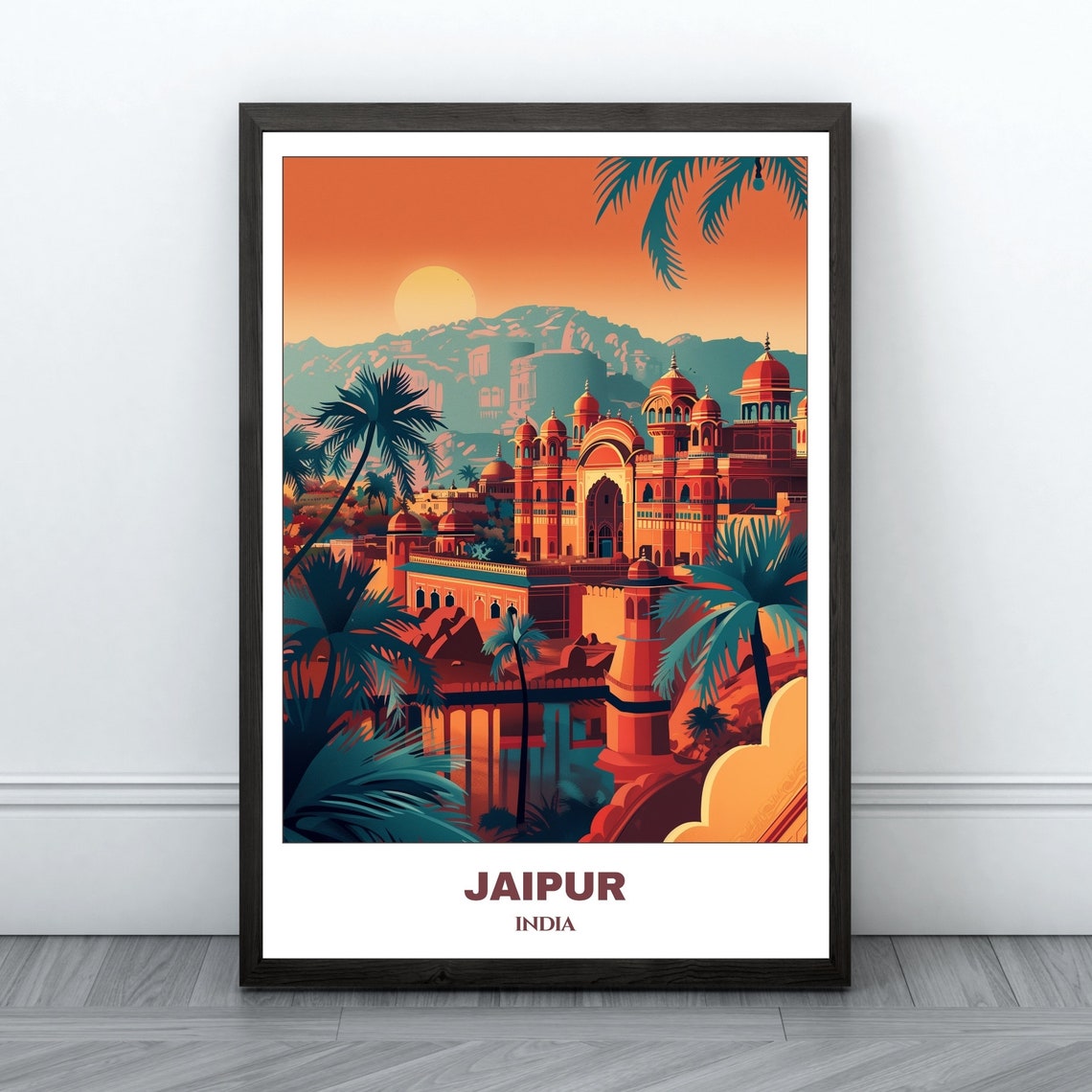 Jaipur Travel Poster India Travel Poster Cityscape Painting Print Wall Art Travel Wall Art Room Decor Jaipur Trip