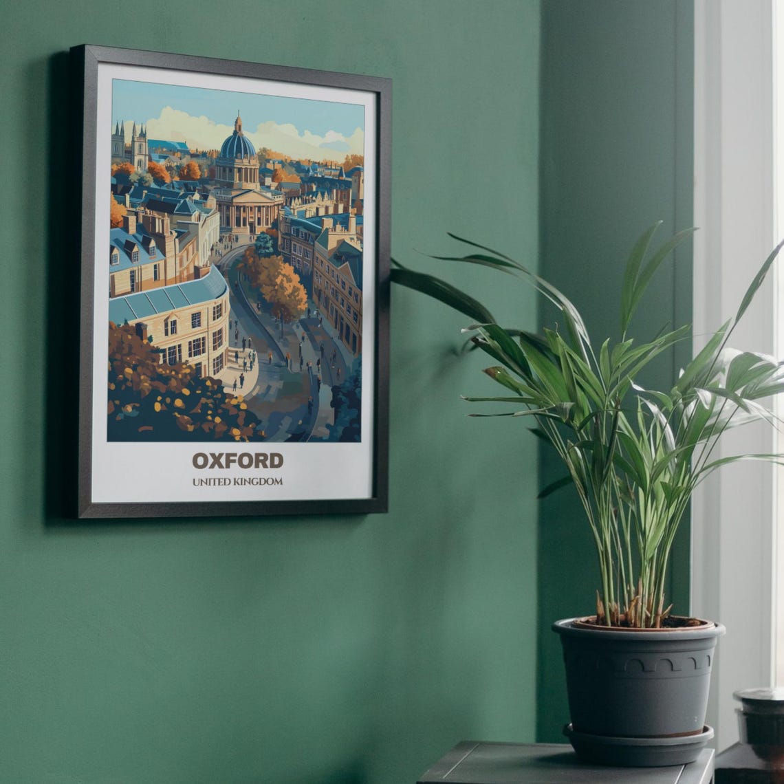 Oxford Travel Poster United Kingdom Travel Poster Citycape Painting Wall Art Oxford Home Decor Oxford Trip Print - Image 5
