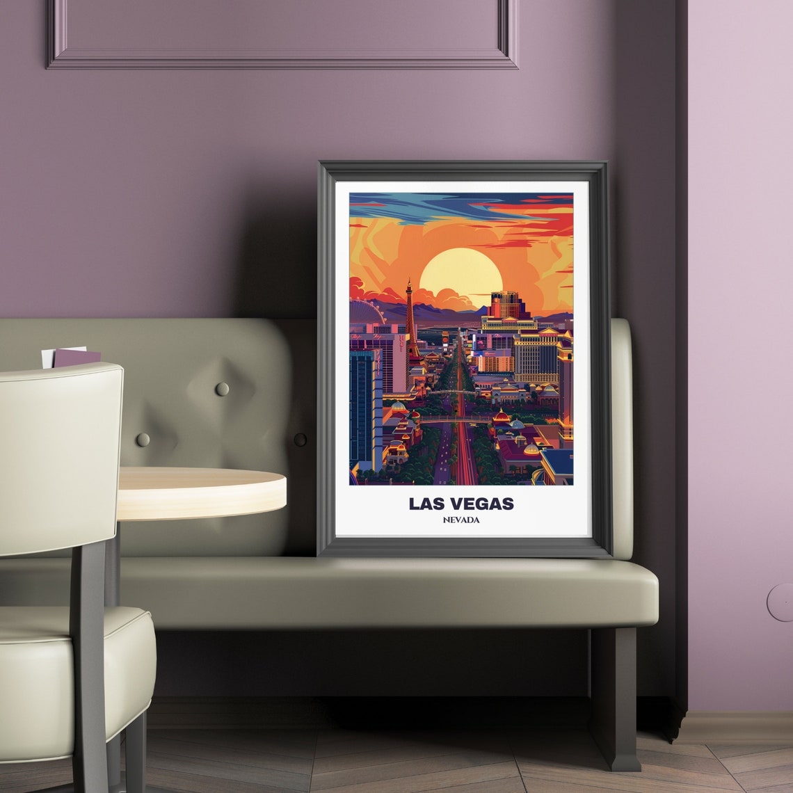Las Vegas Travel Poster Nevada Travel Poster Las Vegas Painting Cityscape Painting Vegas Wall Art Home Decor Nevada Trip - Image 2