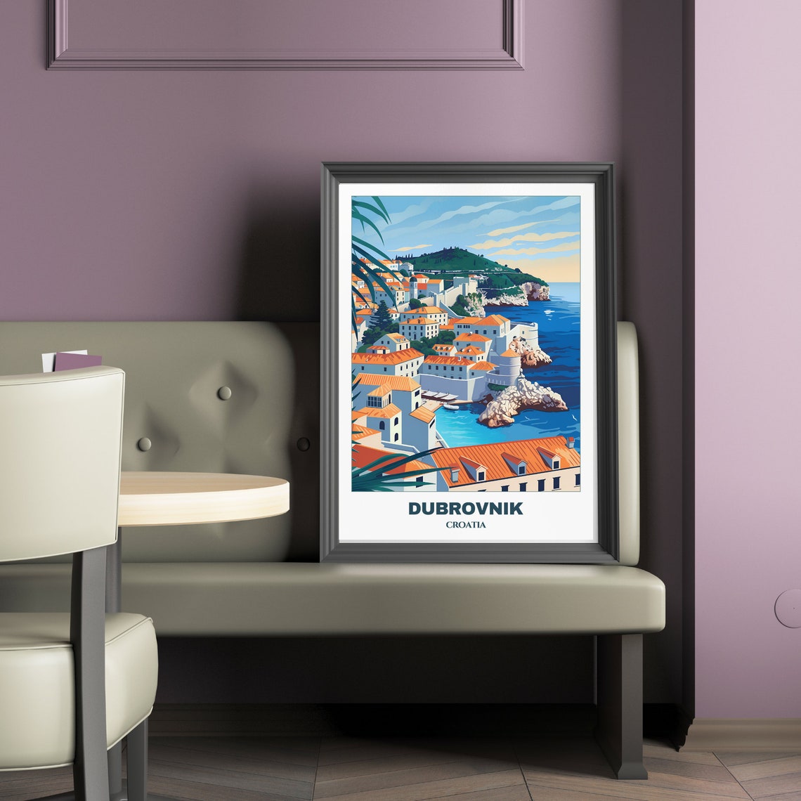 Dubrovnik Croatia Old Town Orange Roofs Fortress Travel Poster - Image 2