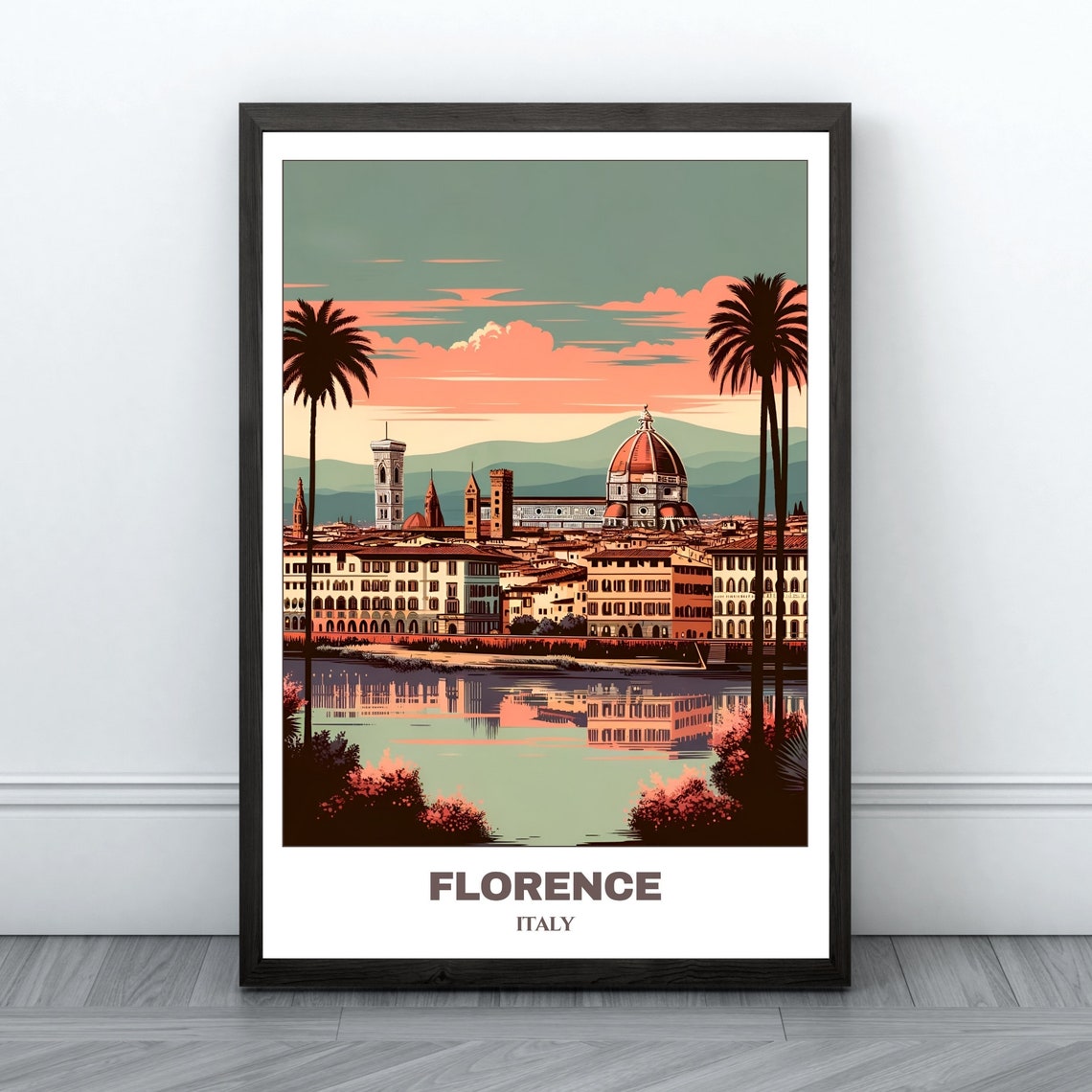 Florence Travel Poster Italy Travel Poster Cityscape Painting Print Wall Art Travel Wall Art Room Decor Florence Trip