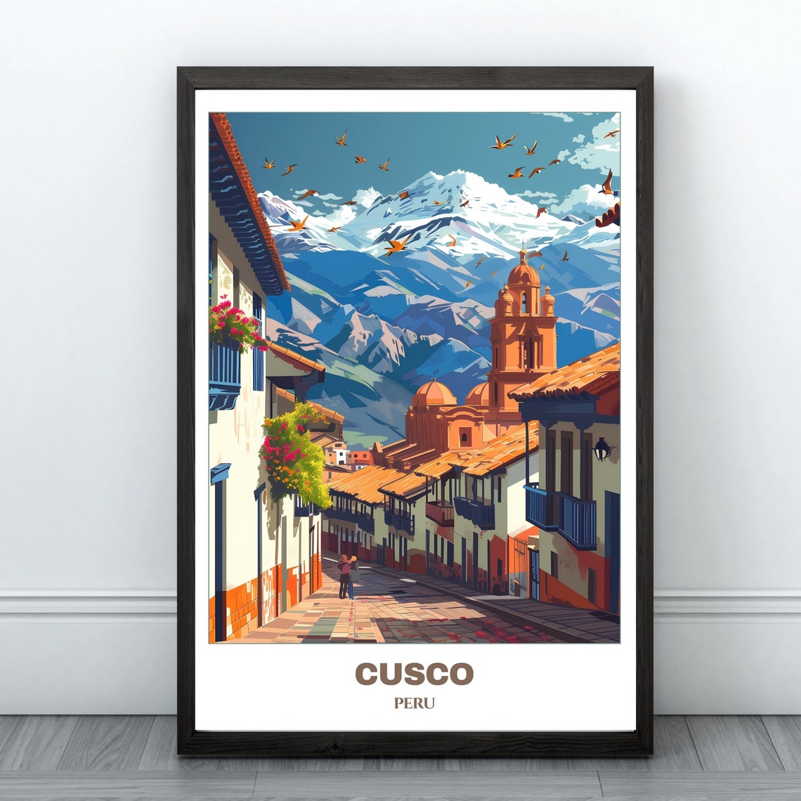 Cusco Travel Poster Peru Travel Poster Cusco Painting Print Wall Art Cusco Home Decor Peru Print Cusco Illustration