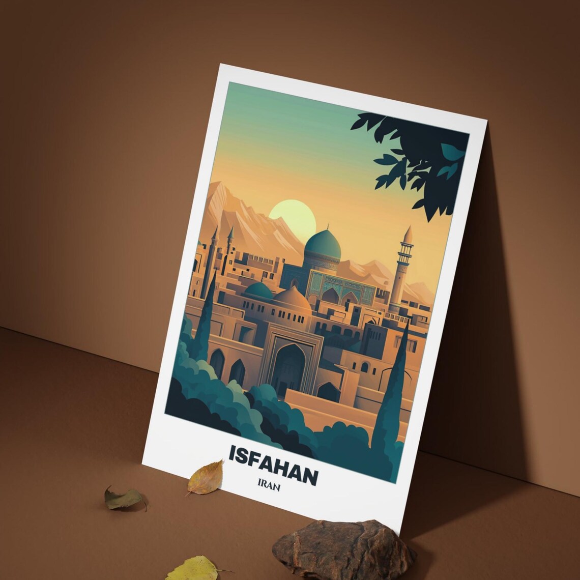 Isfahan Iran Sunset Domes Minarets Old City Vintage Travel Poster - Image 4