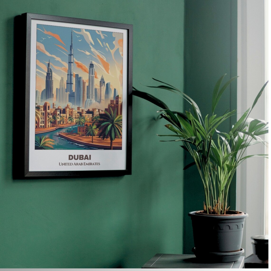 Dubai Cityscape Painting Travel Poster - Image 4