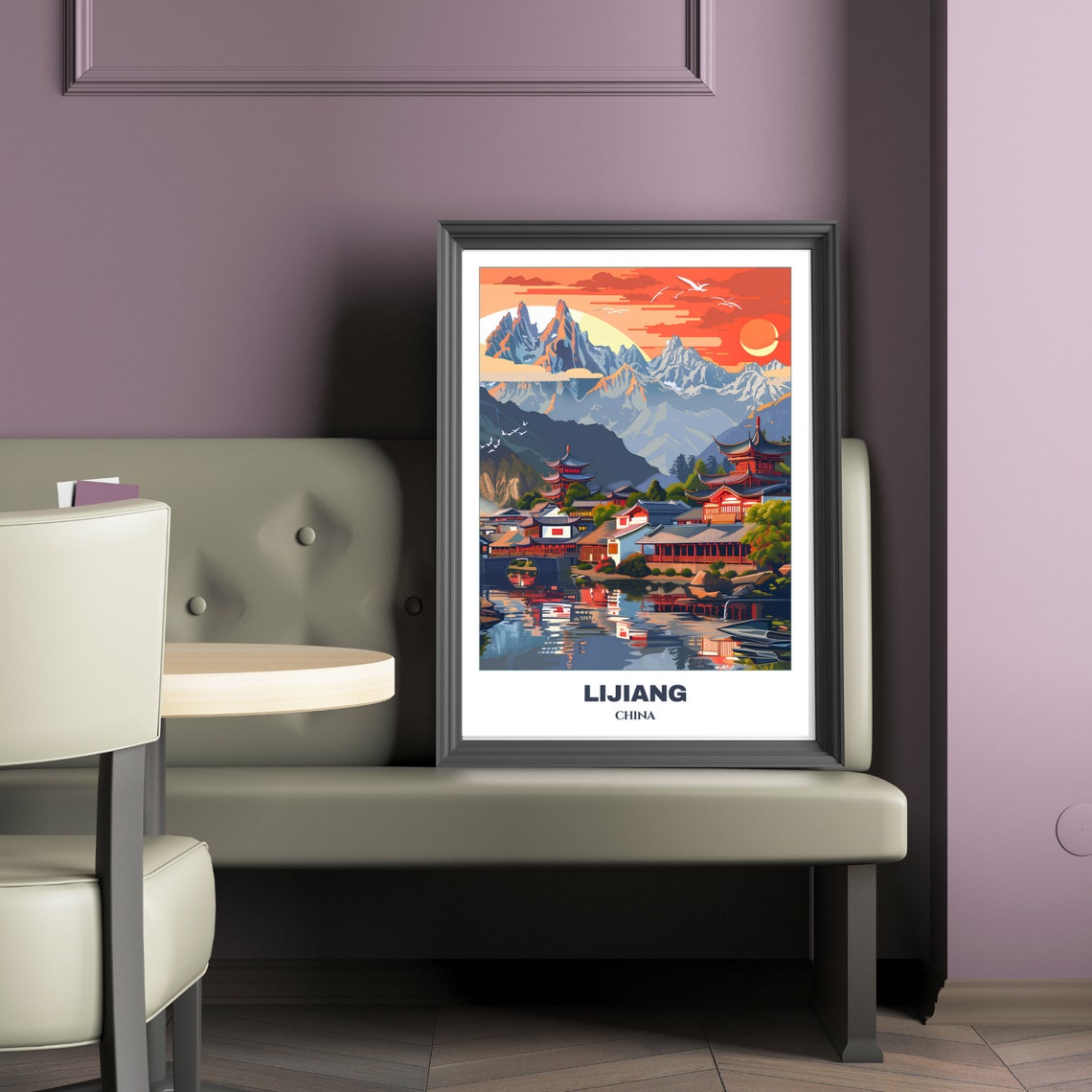 Lijiang Sunset Pagoda Lake Mountain Reflection Scenic Poster - Image 2