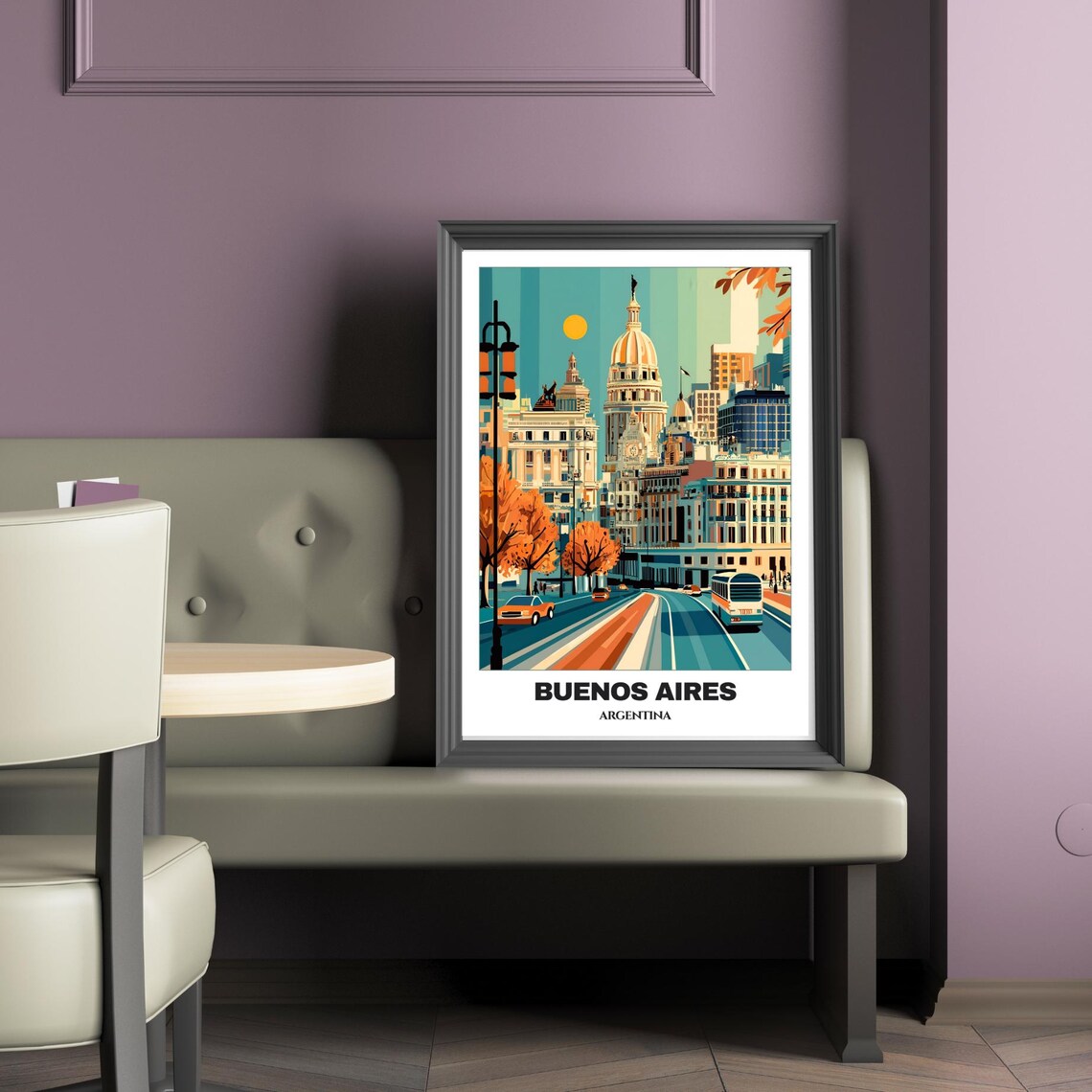 Buenos Aires Curved Avenue Domed Palaces Vintage Street Poster - Image 2