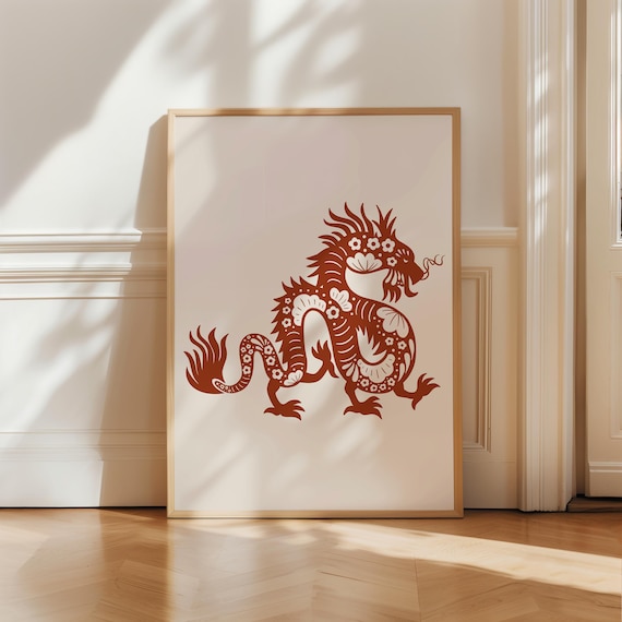 Year Of The Dragon Print, Chinese Zodiac Art