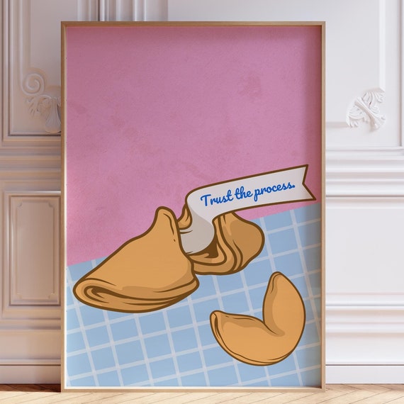Fortune Cookie Print Trust The Process Poster Affirmation Wall Art Gifts For Creatives