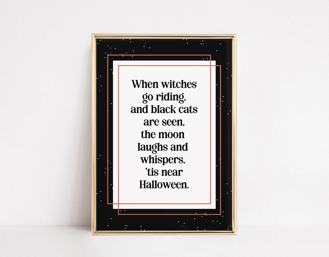 When Witches Go Riding Halloween Poem Starry Night Wall Poster