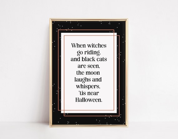 When Witches Go Riding Halloween Poem Starry Night Wall Poster