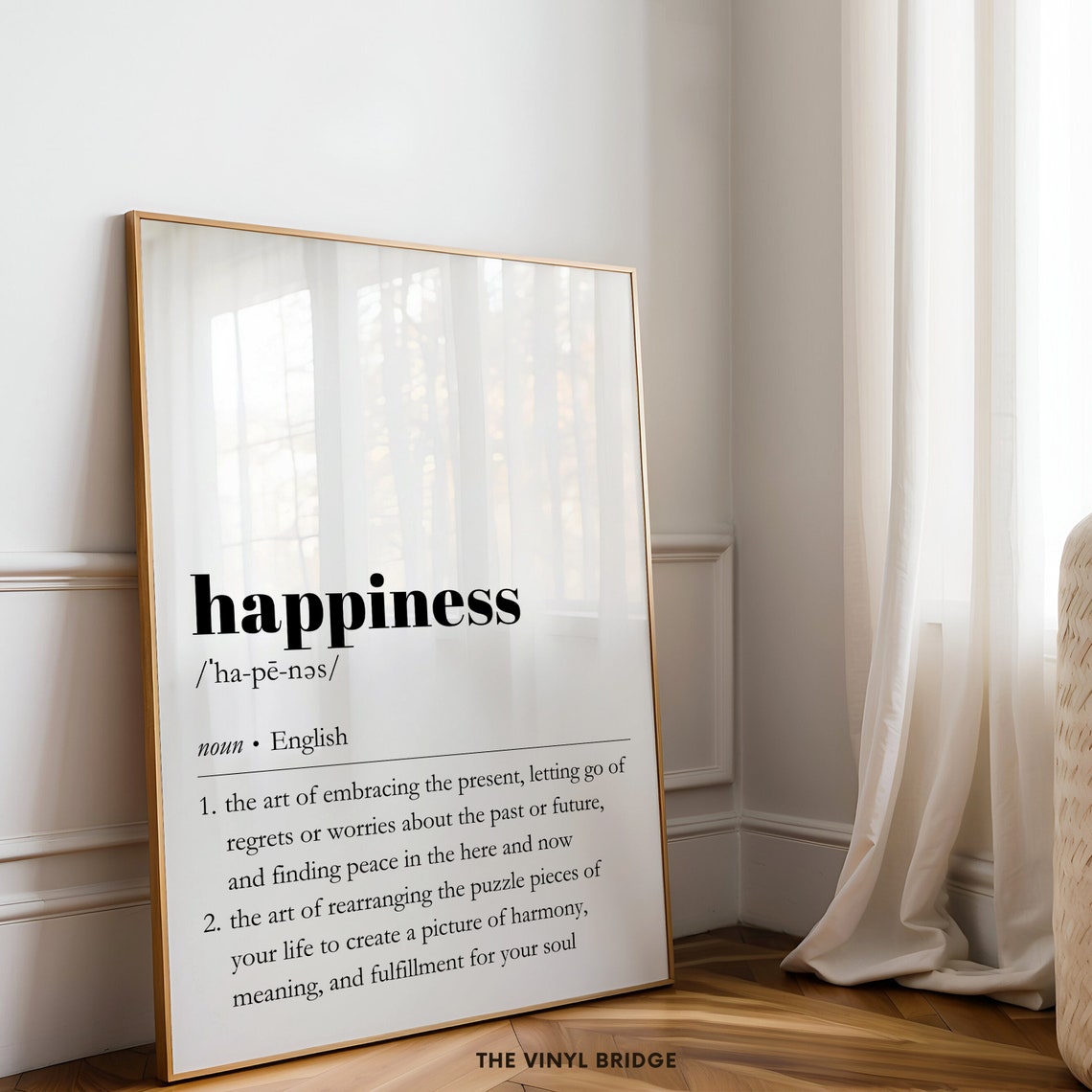 Happiness Definition Minimalist Mindset Quote Typography Poster - Image 3