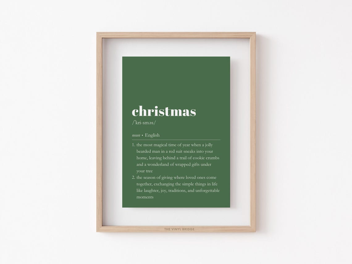 Christmas Dictionary Definition Green Holiday Typography Poster - Image 3