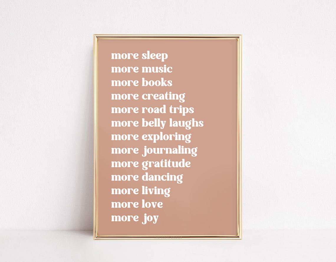 More of Everything Daily Affirmation List Warm Brown Wall Poster