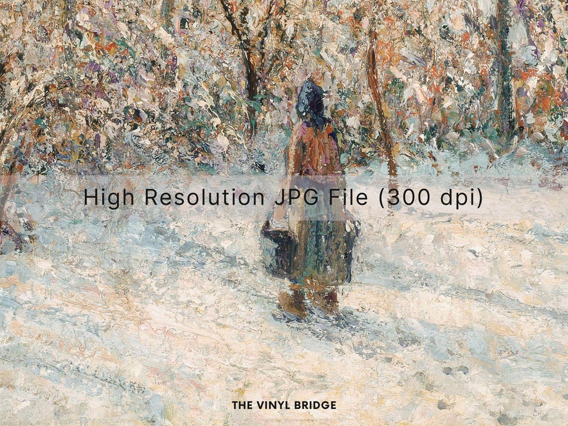 Impressionist Snowy Forest Winter Landscape Painting Art Poster - Image 3