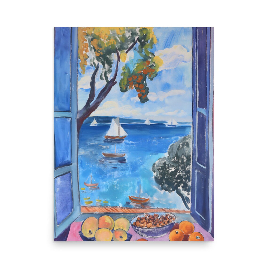 Matisse Open Window Ocean View with Grapes Art Print - Image 3