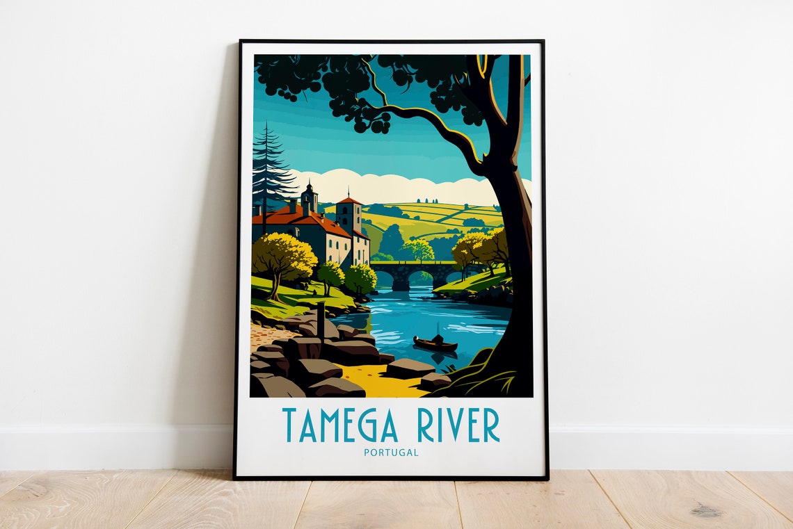 Chaves Travel Print Wall Art Tamega River Portugal Wall Hanging Home Decoration Chaves Portugal Gift Art Lovers Art Chaves Wall Decor Art