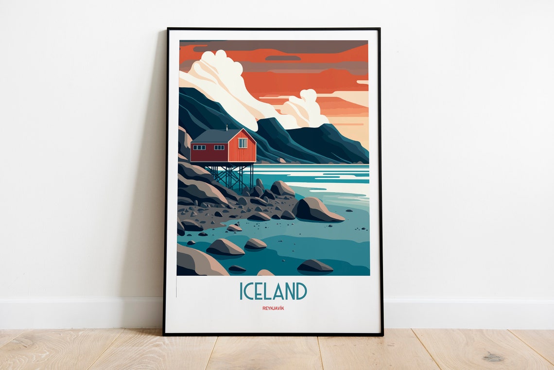 Iceland Reykjavk Travel Print Iceland Reykjavk Travel Art Iceland Travel Print Iceland Reykjavk Print Iceland Travel Poster